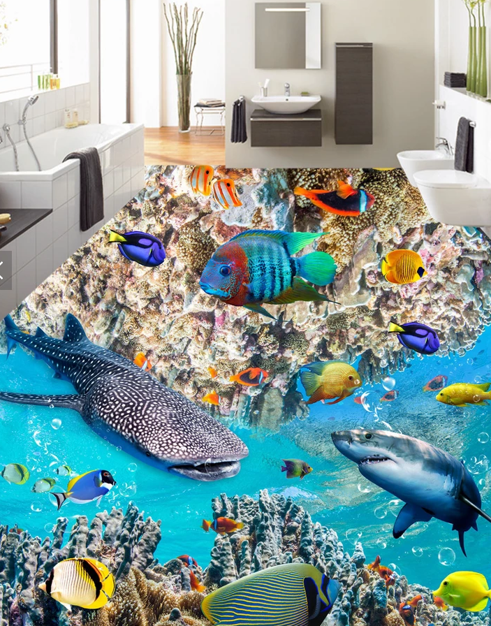 3D Sea Fish 518 Floor Mural  Wallpaper Murals Rug & Mat Print Epoxy waterproof bath floor