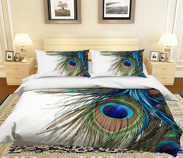 3D Peacock Feather 013 Bed Pillowcases Quilt Wallpaper AJ Wallpaper 