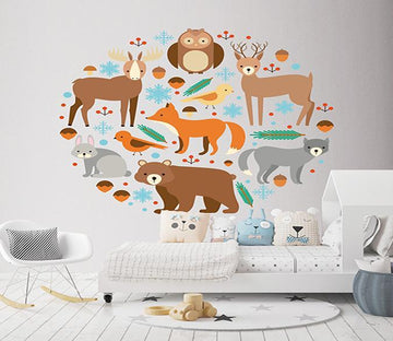 3D Cute Owl Monkey 168 Wall Stickers Wallpaper AJ Wallpaper 