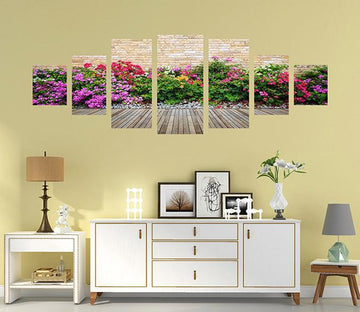 3D Row Of Flowers 057 Unframed Print Wallpaper Wallpaper AJ Wallpaper 