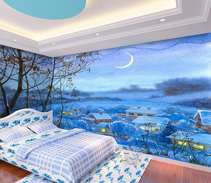 3D Crescent Moon Town 715 Wallpaper AJ Wallpaper 