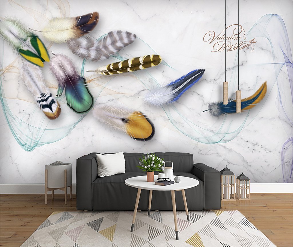 3D Feather 158 Wall Muralsls Wallpaper AJ Wallpaper 2 
