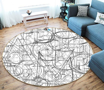 3D Graffiti Letters 269 Round Non Slip Rug Mat Mat AJ Creativity Home 