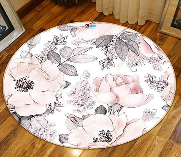 3D Graffiti Powder Flower 295 Round Non Slip Rug Mat Mat AJ Creativity Home 