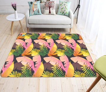 3D Plant Leaf Powder 019 Non Slip Rug Mat Mat AJ Creativity Home 