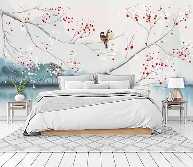 3D Plum Bird 251 Wallpaper AJ Wallpaper 