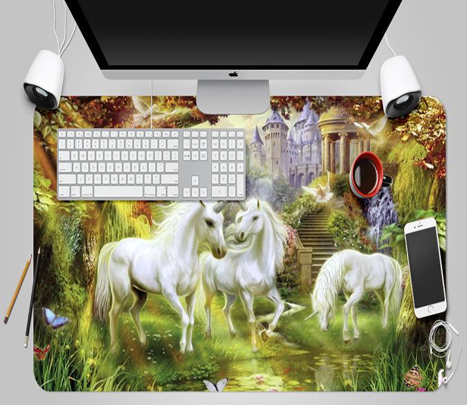 3D Horse Castle 043 Desk Mat Mat AJ Creativity Home 