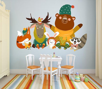3D Cartoon Animals 069 Wall Stickers Wallpaper AJ Wallpaper 
