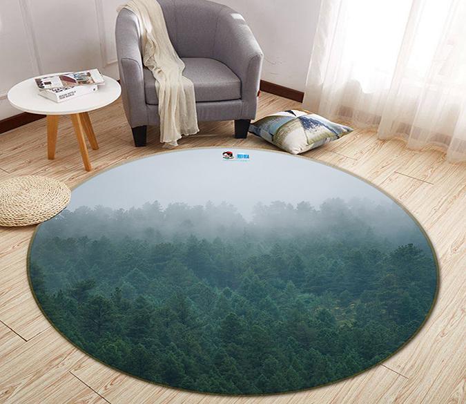 3D Fog Forest 183 Round Non Slip Rug Mat Mat AJ Creativity Home 