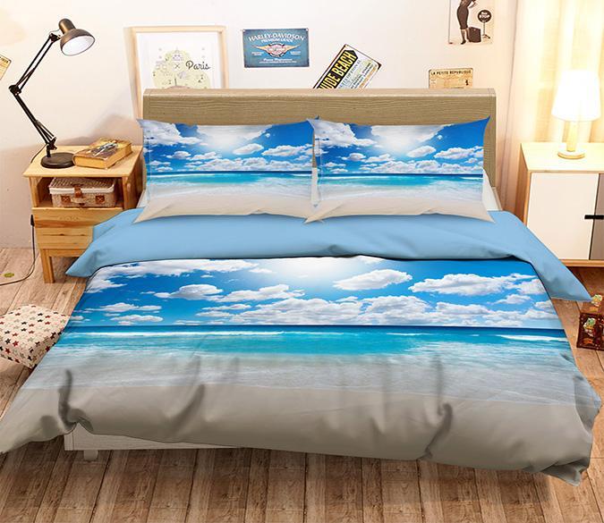 3D Sunlight White Clouds 174 Bed Pillowcases Quilt Wallpaper AJ Wallpaper 