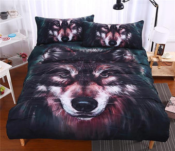 3D Oil Painting Wolf 222 Bed Pillowcases Quilt Wallpaper AJ Wallpaper 