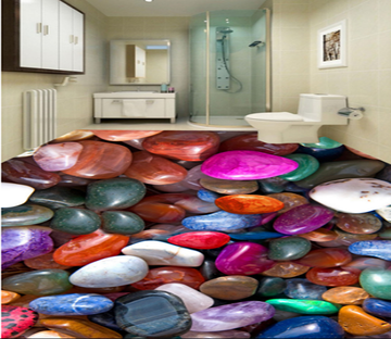 3D Colorful Stone 310 Floor Mural Wallpaper AJ Wallpaper 2 