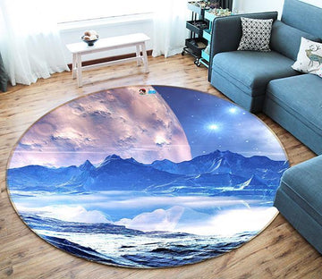 3D Moon Stars 332 Round Non Slip Rug Mat Mat AJ Creativity Home 