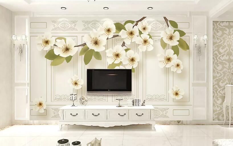 3D Pear Flower WG91 Wall Murals Wallpaper AJ Wallpaper 2 