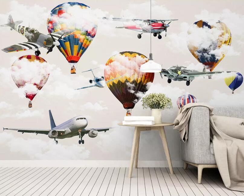 3D Airplane Balloon WG23 Wall Murals Wallpaper AJ Wallpaper 2 