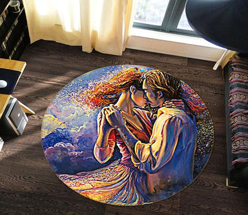 3D Couple Dancing 327 Round Non Slip Rug Mat Mat AJ Creativity Home 