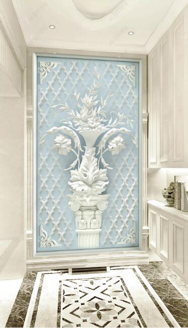 3D White Decoration WC280 Wall Murals