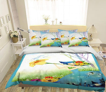 3D Flower Flute 135 Bed Pillowcases Quilt Wallpaper AJ Wallpaper 