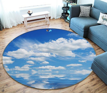 3D Sky White Clouds 085 Round Non Slip Rug Mat Mat AJ Creativity Home 