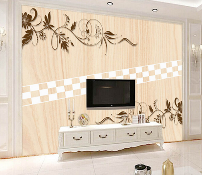 3D Rattan Leaf 505 Wallpaper AJ Wallpaper 