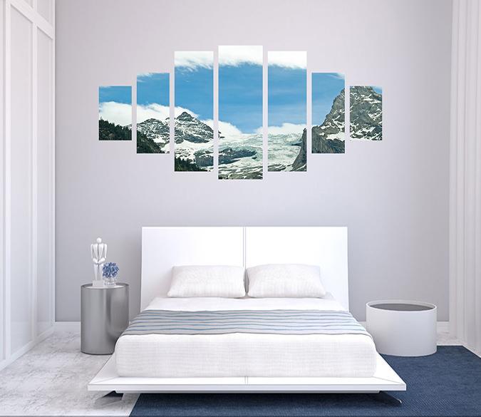 3D High Mountains 001 Unframed Print Wallpaper Wallpaper AJ Wallpaper 