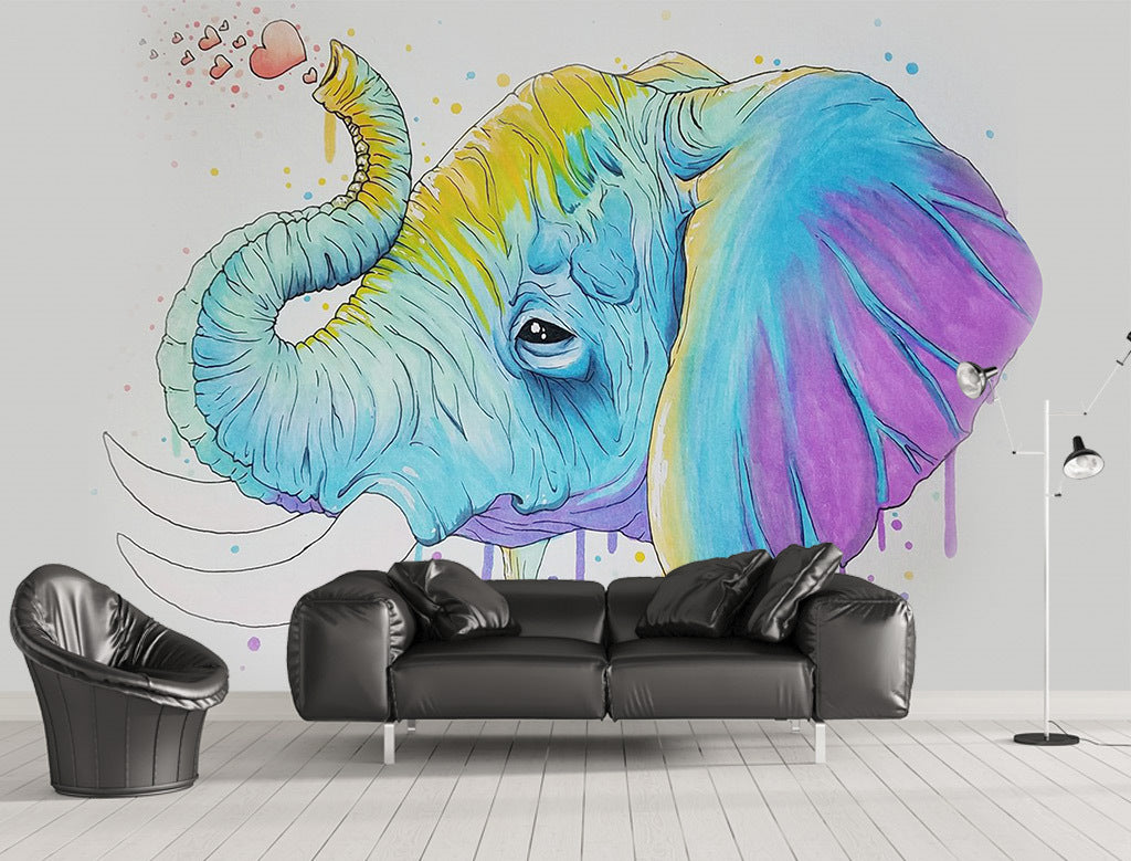 3D Blue Elephant WG236 Wall Murals