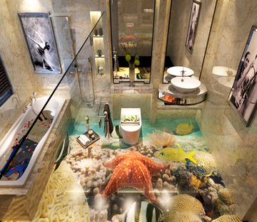 3D Floating Starfish 315 Floor Mural Wallpaper AJ Wallpaper 2 