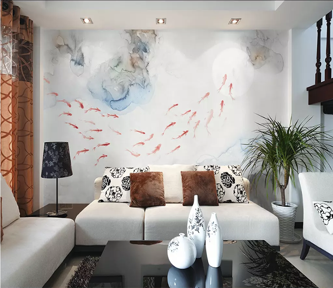 3D Goldfish Group 1612 Wallpaper AJ Wallpaper 2 