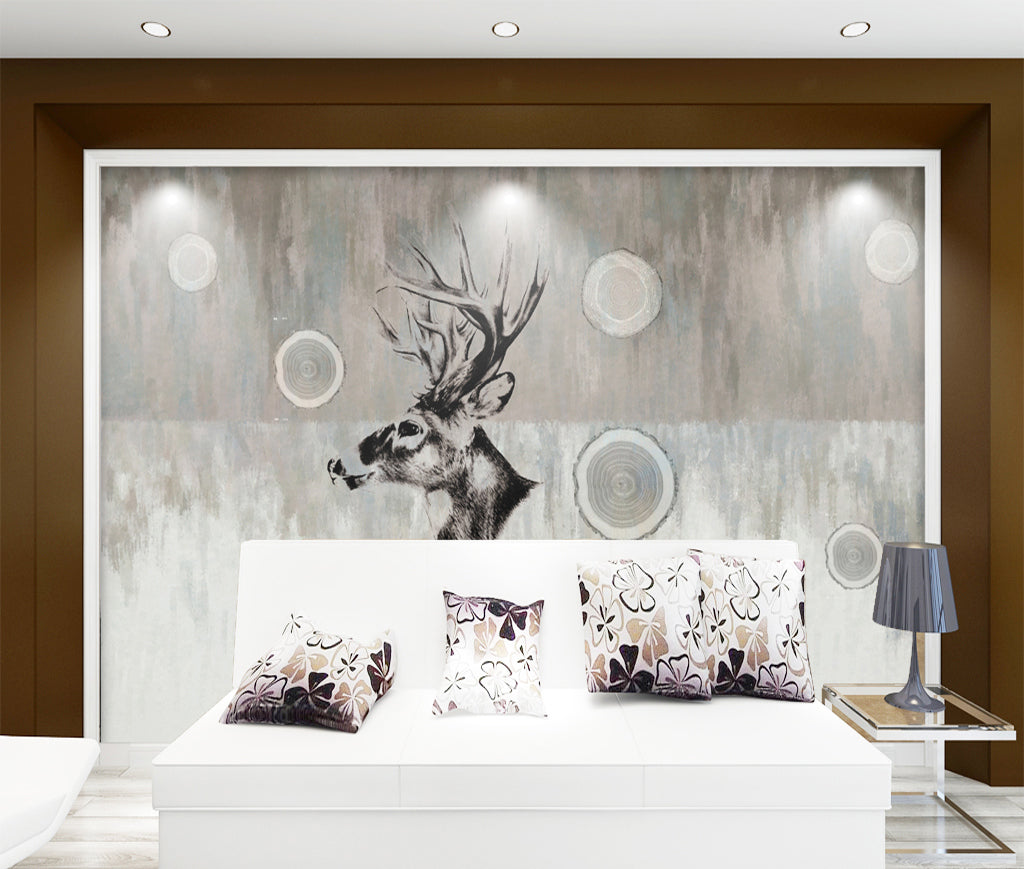 3D Deer Head WG138 Wall Murals