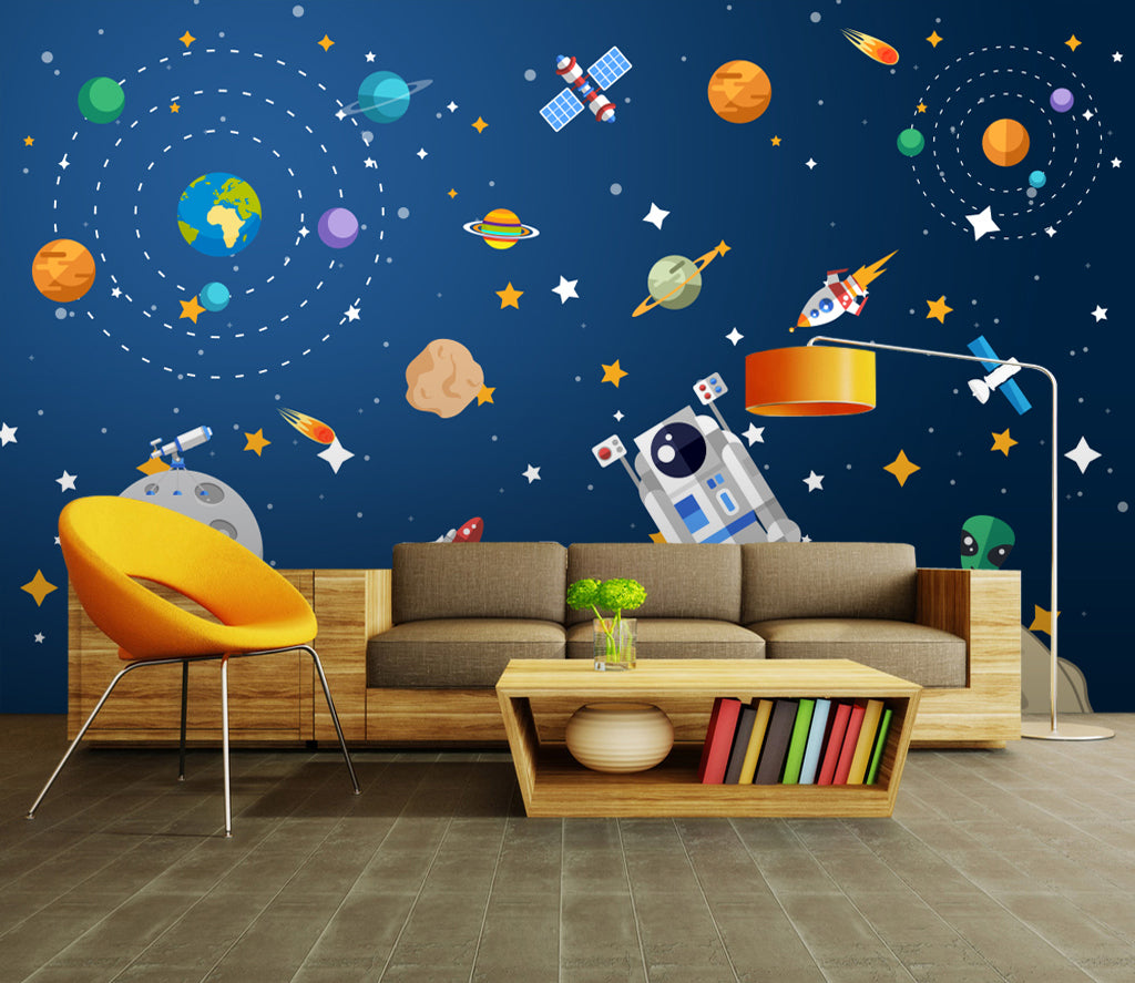 3D Astronaut Rocket WG392 Wall Murals