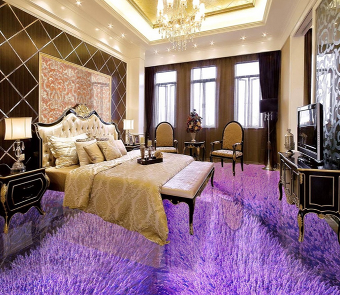 3D Lavender 115 Floor Mural Wallpaper AJ Wallpaper 2 