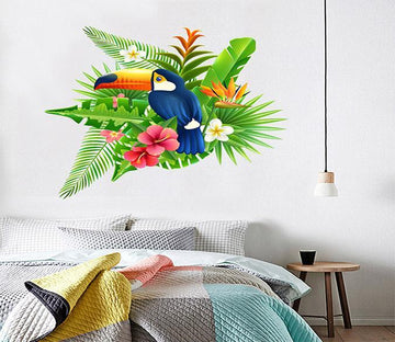 3D Green Leaf Parrot 271 Wall Stickers Wallpaper AJ Wallpaper 