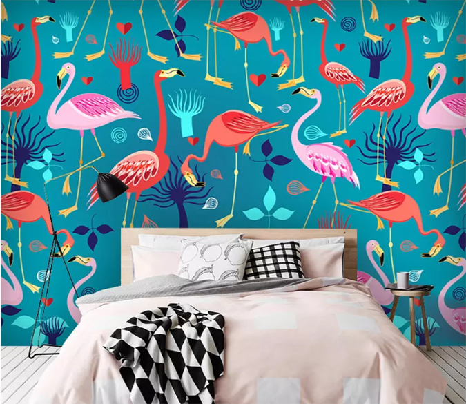 3D Flamingo Group 1325 Wallpaper AJ Wallpaper 2 