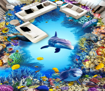 3D Deep Sea World 391 Floor Mural Wallpaper AJ Wallpaper 2 