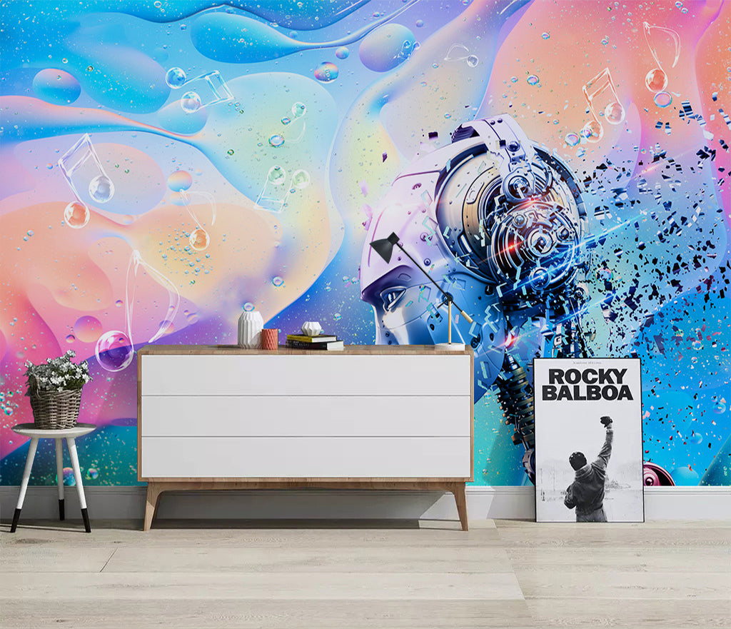 3D Robot Headset WG399 Wall Murals