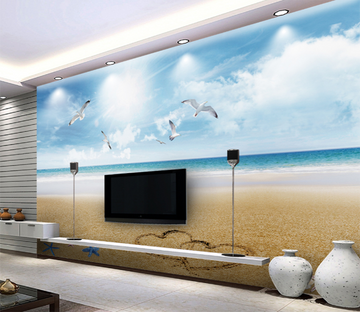 3D Beach Love 400 Wallpaper AJ Wallpaper 
