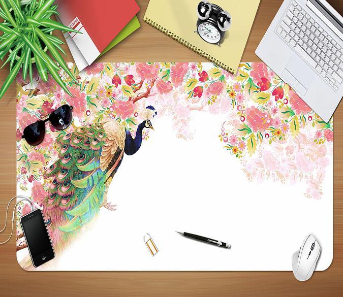 3D Flower Peacock 111 Desk Mat Mat AJ Creativity Home 