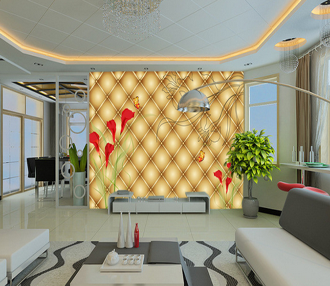 3D Butterfly Flower 007 Wallpaper AJ Wallpaper 