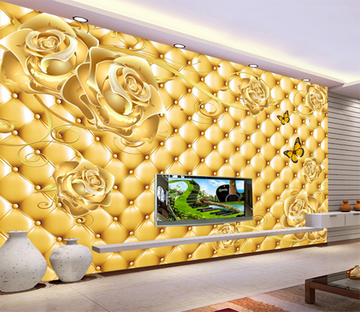 3D Golden Butterfly 366 Wallpaper AJ Wallpaper 