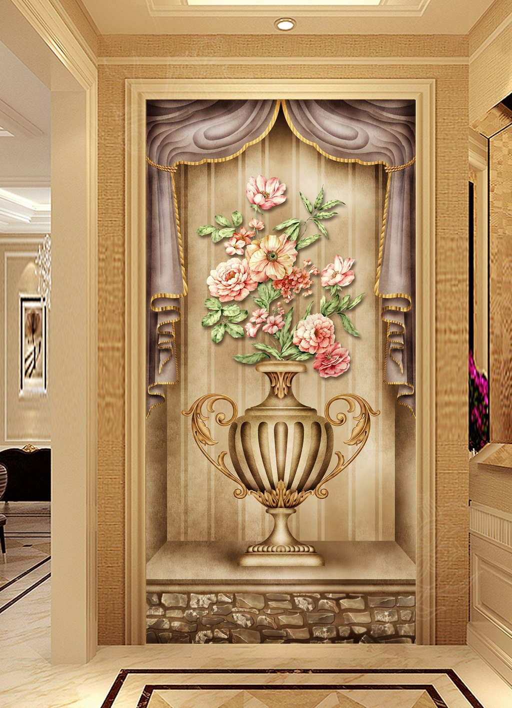 3D Vase Flower 549 Wall Murals Wallpaper AJ Wallpaper 2 