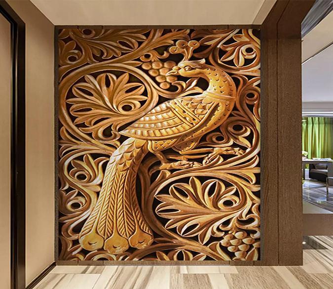 3D Sculpture Peacock 482 Wallpaper AJ Wallpaper 