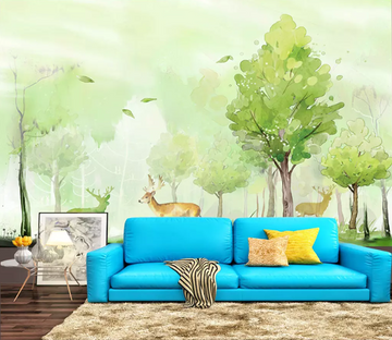 3D Sika Deer Tree 1222 Wallpaper AJ Wallpaper 2 