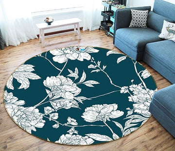 3D Graffiti White Flower 264 Round Non Slip Rug Mat Mat AJ Creativity Home 