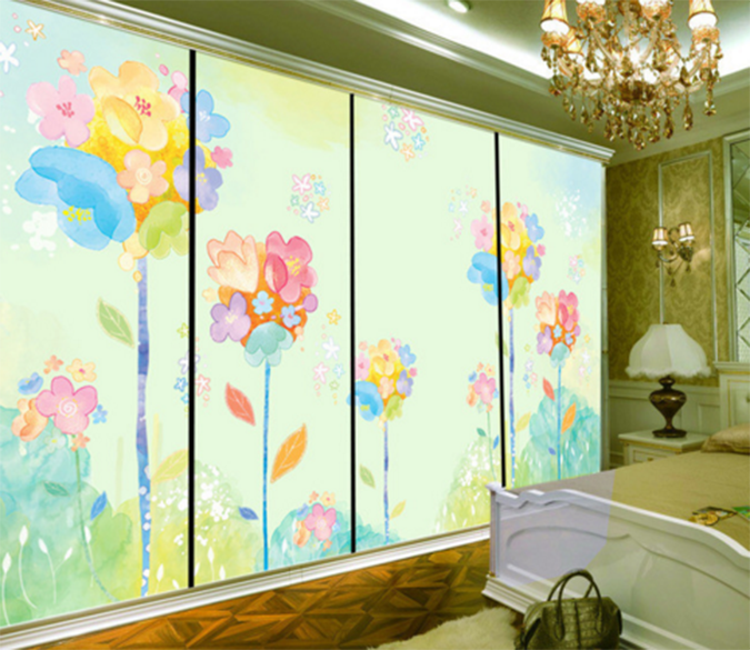 3D Colored Flowers 017 Wallpaper AJ Wallpaper 