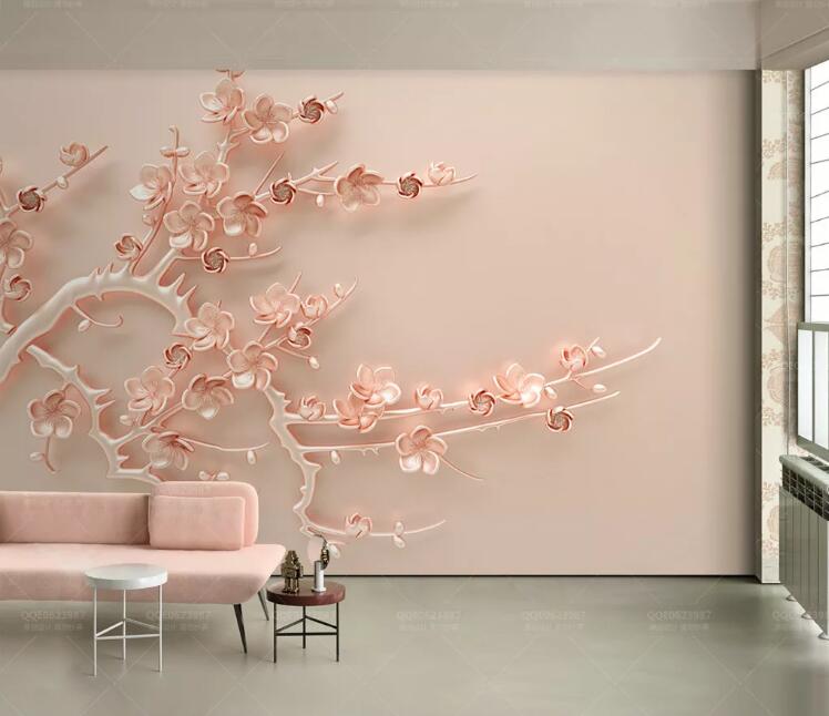 3D Pink Flowers WC113 Wall Murals