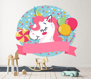 3D Unicorn Candy 233 Wall Stickers Wallpaper AJ Wallpaper 