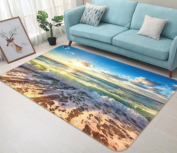 3D Sunshine Waves 503 Non Slip Rug Mat Mat AJ Creativity Home 