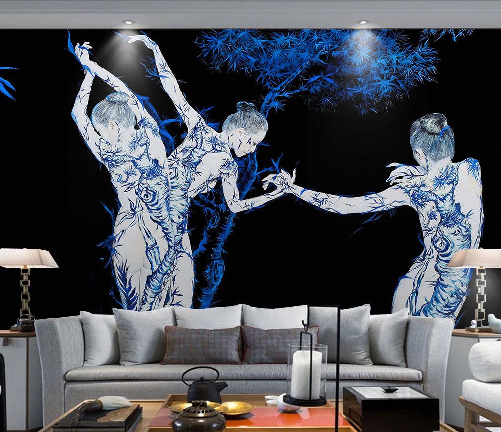 3D Dancing Bamboo WG260 Wall Murals