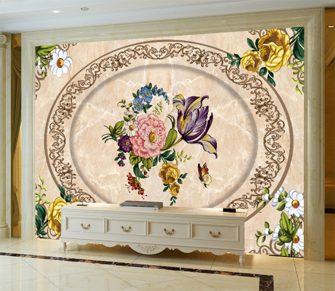 3D Flower Center 362 Wallpaper AJ Wallpaper 