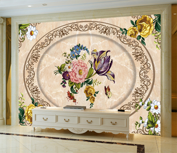 3D Flower Center 362 Wallpaper AJ Wallpaper 